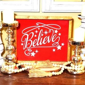 Believe Christmas Sign